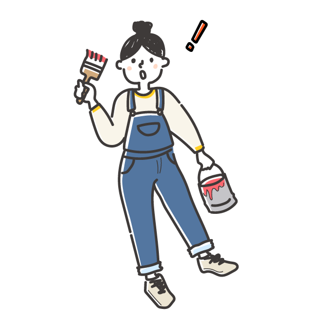 ペンキを持つ女性